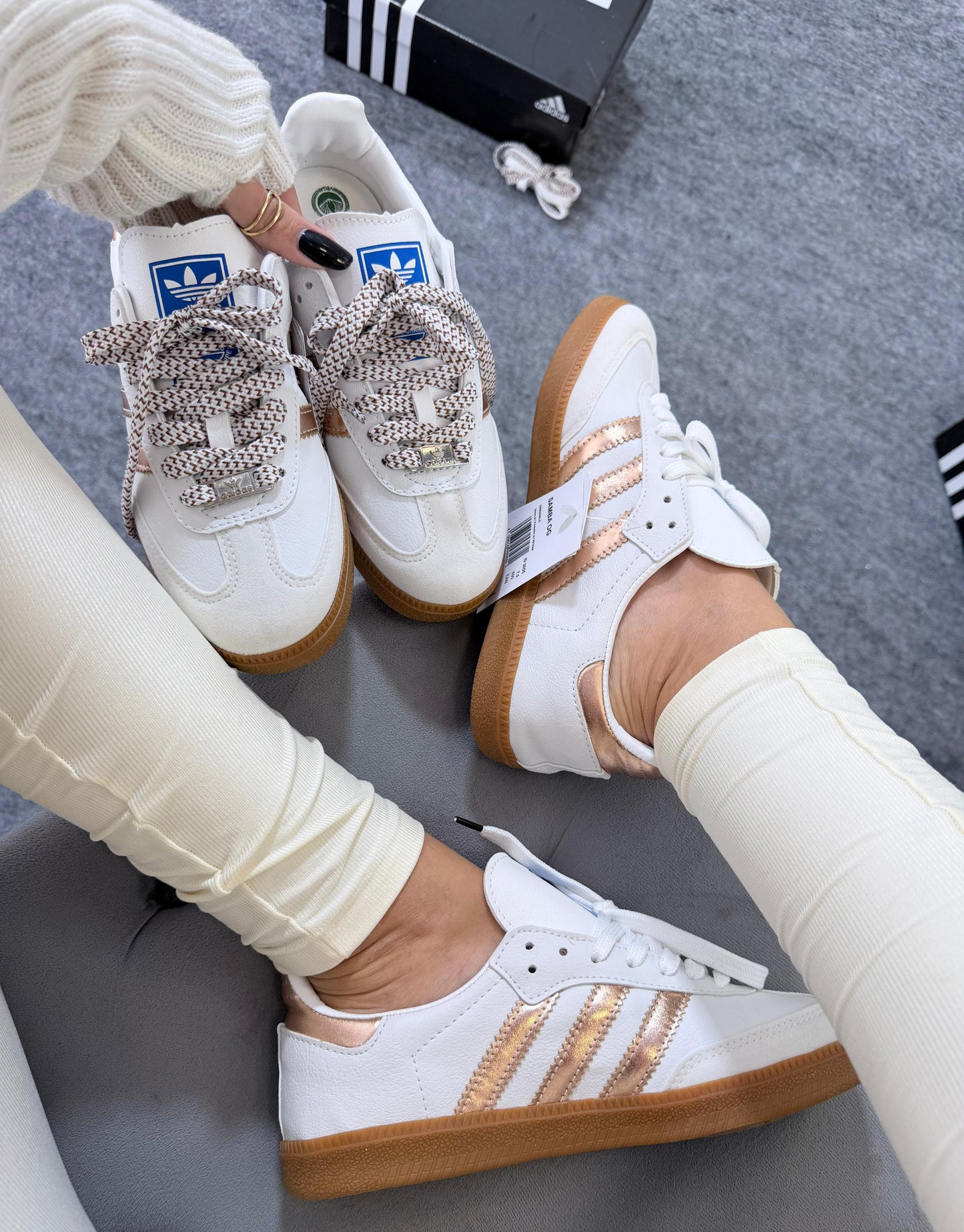 Tenis Samba linha prime branco|rose latex