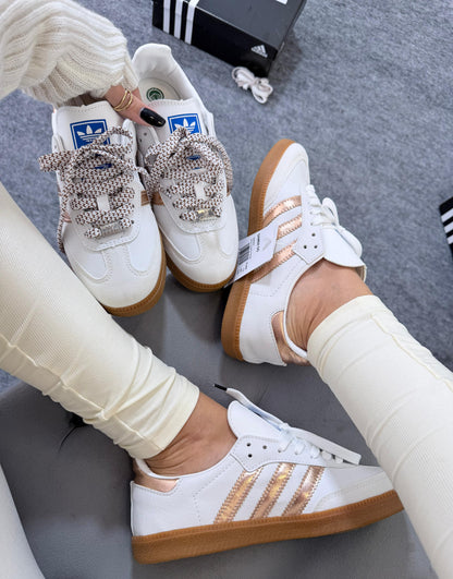 Tenis Samba linha prime branco|rose latex