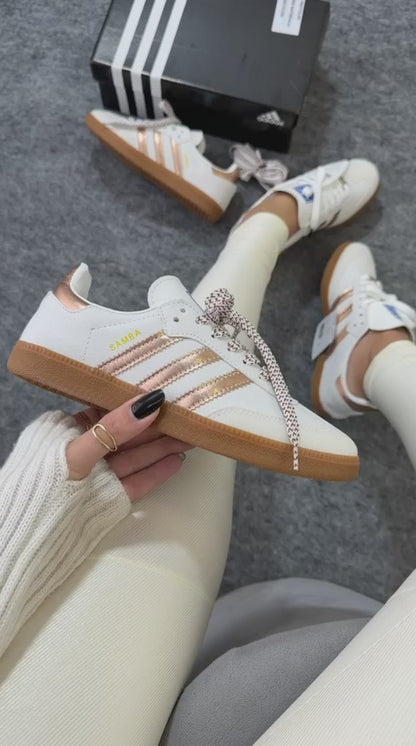 Tenis Samba linha prime branco|rose latex